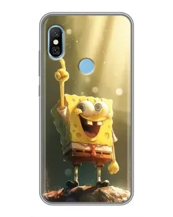 Чехол для Xiaomi Redmi 6 pro с картинкой «Сияющий Спанч Боб»