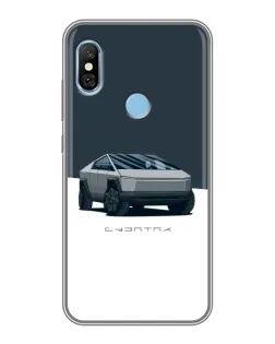 Чехол для Xiaomi Redmi 6 pro с картинкой «Серебристый Cybertruck Tesla»
