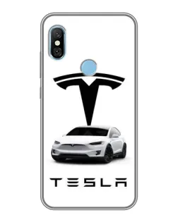 Чехол для Xiaomi Redmi 6 pro с картинкой «Tesla White Style»
