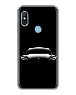 Чехол для Xiaomi Redmi 6 pro с картинкой «Фары Tesla Night»