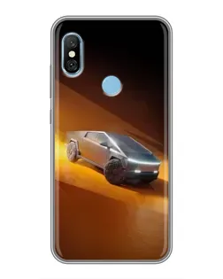 Чехол для Xiaomi Redmi 6 pro с картинкой «Cybertruck в пустыне»
