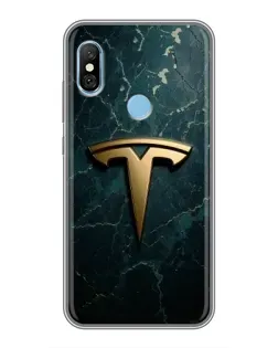 Чехол для Xiaomi Redmi 6 pro с картинкой «Мраморная Tesla Gold»