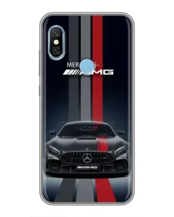 Чехол для Xiaomi Redmi 6 pro с картинкой «Mercedes — белый карбон»