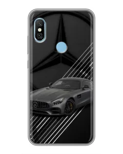 Чехол для Xiaomi Redmi 6 pro с картинкой «Mercedes AMG — графика»