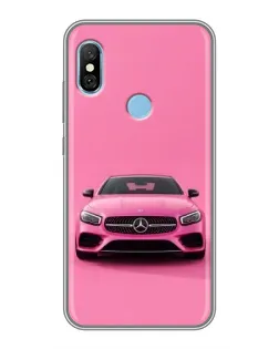 Чехол для Xiaomi Redmi 6 pro с картинкой «Розовый Mercedes AMG»