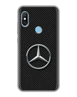 Чехол для Xiaomi Redmi 6 pro с картинкой «Карбоновый Mercedes стиль»