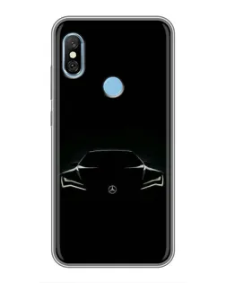 Чехол для Xiaomi Redmi 6 pro с картинкой «Mercedes — силуэт авто» Чехол для Xiaomi Redmi 6 pro с картинкой «Mercedes — силуэт авто»