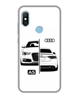 Чехол для Xiaomi Redmi 6 pro с картинкой «Audi — контрастный дизайн»