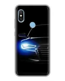 Чехол для Xiaomi Redmi 6 pro с картинкой «Неоновый взгляд Audi»