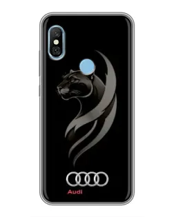 Чехол для Xiaomi Redmi 6 pro с картинкой «Графика — пантера и Audi»