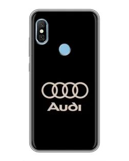 Чехол для Xiaomi Redmi 6 pro с картинкой «Audi — золотой логотип»