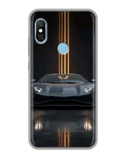 Чехол для Xiaomi Redmi 6 pro с картинкой «Lamborghini золотые линии»