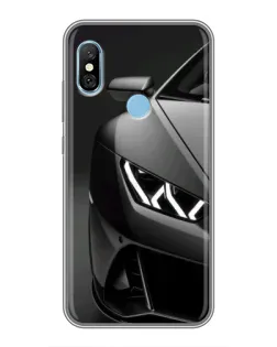 Чехол для Xiaomi Redmi 6 pro с картинкой «Lamborghini фары детализация»