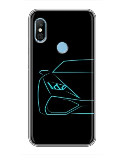 Чехол для Xiaomi Redmi 6 pro с картинкой «Голубой силуэт Lamborghini» Чехол для Xiaomi Redmi 6 pro с картинкой «Голубой силуэт Lamborghini»