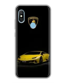 Чехол для Xiaomi Redmi 6 pro с картинкой «Lamborghini желтый акцент»