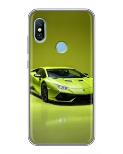 Чехол для Xiaomi Redmi 6 pro с картинкой «Салатовый Lamborghini Huracan»
