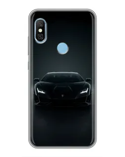 Чехол для Xiaomi Redmi 6 pro с картинкой «Черный Lamborghini Aventador»