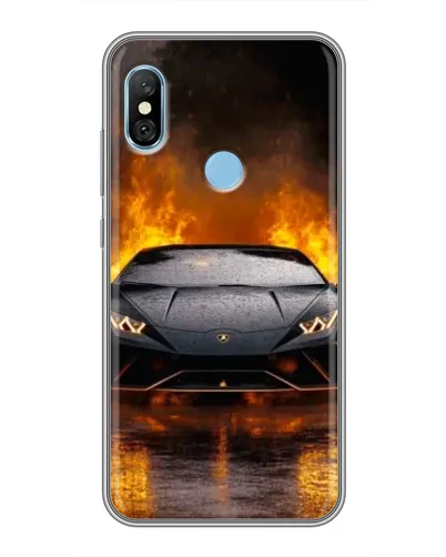 Чехол для Xiaomi Redmi 6 pro с картинкой «Lamborghini в огне» Чехол для Xiaomi Redmi 6 pro с картинкой «Lamborghini в огне»