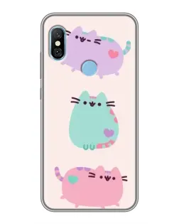 Чехол для Xiaomi Redmi 6 pro с картинкой «Pusheen трио»
