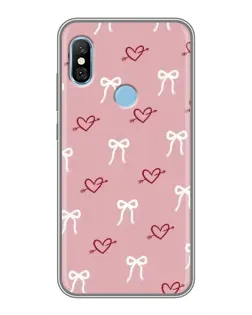 Чехол для Xiaomi Redmi 6 pro с картинкой «Сердца и банты»