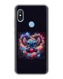 Чохол для Xiaomi Redmi 6 pro з картинкою «Stitch у квітах»