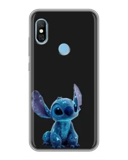 Чехол для Xiaomi Redmi 6 pro с картинкой «Стич на черном»