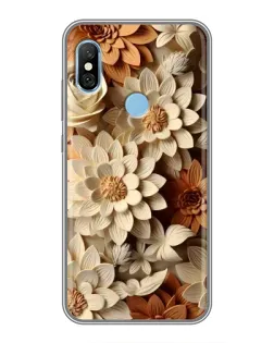 Чехол для Xiaomi Redmi 6 pro с картинкой «Бежевый флористический декор»