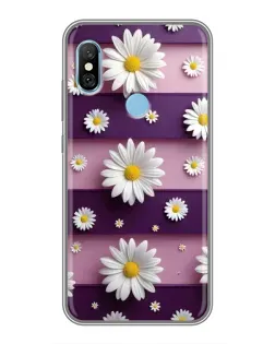 Чехол для Xiaomi Redmi 6 pro с картинкой «Ромашки на фиолетовом»