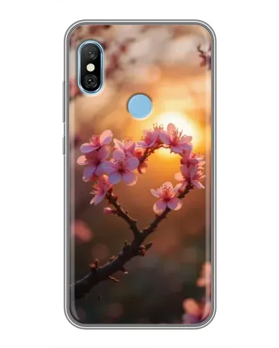 Чехол для Xiaomi Redmi 6 pro с картинкой «Розовый цвет сердце на фоне заката» Чехол для Xiaomi Redmi 6 pro с картинкой «Розовый цвет сердце на фоне заката»