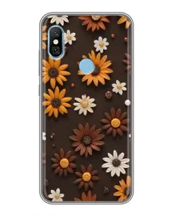 Чехол для Xiaomi Redmi 6 pro с картинкой «Узор из маленьких подсолнухов»