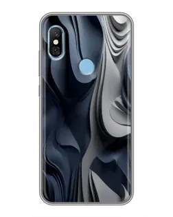 Чехол для Xiaomi Redmi 6 pro с картинкой «Объемные синие складки»