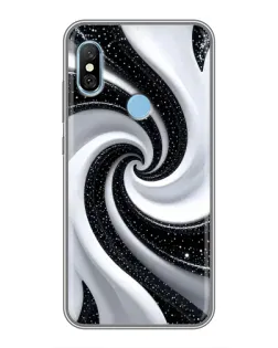 Чехол для Xiaomi Redmi 6 pro с картинкой «Черно-белая спираль»