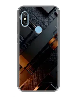 Чехол для Xiaomi Redmi 6 pro с картинкой «Черные геометрические блоки»