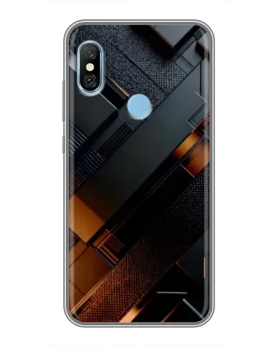 Чехол для Xiaomi Redmi 6 pro с картинкой «Черные геометрические блоки» Чехол для Xiaomi Redmi 6 pro с картинкой «Черные геометрические блоки»