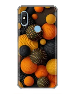 Чехол для Xiaomi Redmi 6 pro с картинкой «Объемные оранжевые сферы»