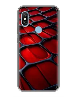 Чехол для Xiaomi Redmi 6 pro с картинкой «Красная глянцевая сетка»