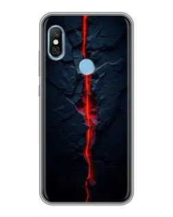 Чехол для Xiaomi Redmi 6 pro с картинкой «Kрасная лавовая трещина»