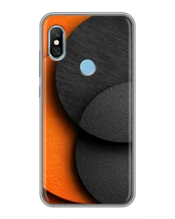 Чехол для Xiaomi Redmi 6 pro с картинкой «Геометрия оранжевых кругов»