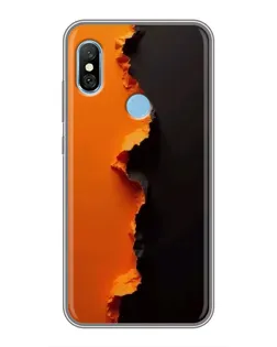 Чехол для Xiaomi Redmi 6 pro с картинкой «Оранжевый разлом»