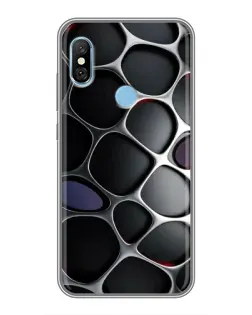 Чехол для Xiaomi Redmi 6 pro с картинкой «Объемная темная решетка»