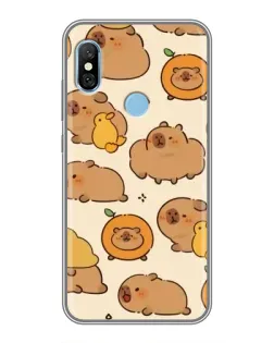 Чехол для Xiaomi Redmi 6 pro с картинкой «Капибары с апельсинами»