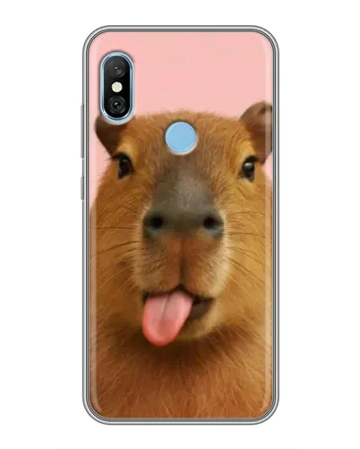 Чехол для Xiaomi Redmi 6 pro с картинкой «Капибара с языком» Чехол для Xiaomi Redmi 6 pro с картинкой «Капибара с языком»