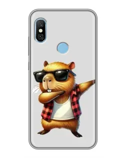 Чехол для Xiaomi Redmi 6 pro с картинкой «Капибара рэпер даб»