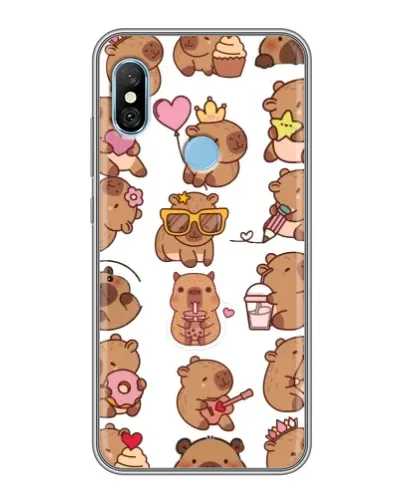 Чехол для Xiaomi Redmi 6 pro с картинкой «Стикерпак с капибарами» Чехол для Xiaomi Redmi 6 pro с картинкой «Стикерпак с капибарами»