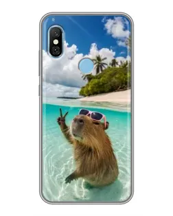 Чехол для Xiaomi Redmi 6 pro с картинкой «Капибара на море»