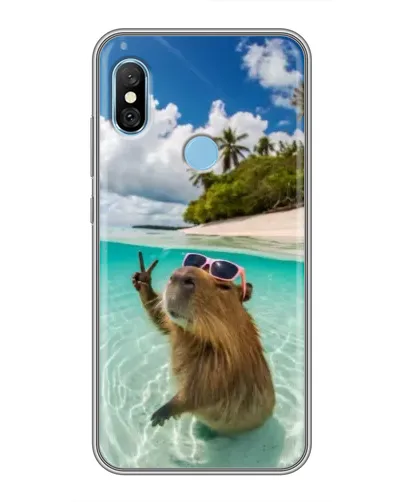 Чехол для Xiaomi Redmi 6 pro с картинкой «Капибара на море» Чехол для Xiaomi Redmi 6 pro с картинкой «Капибара на море»
