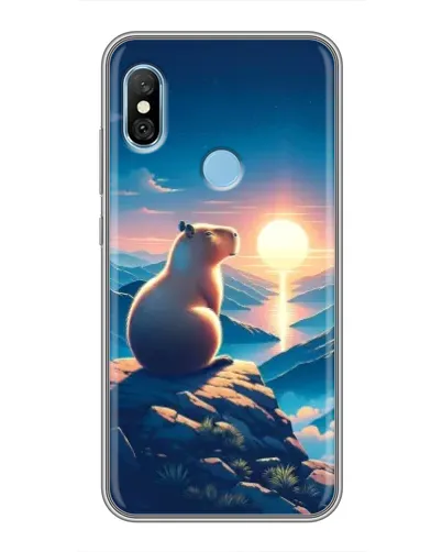 Чехол для Xiaomi Redmi 6 pro с картинкой «Закат солнца с капибарой» Чехол для Xiaomi Redmi 6 pro с картинкой «Закат солнца с капибарой»