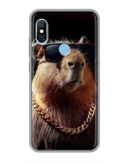 Чехол для Xiaomi Redmi 6 pro с картинкой «Капибара золотая цепь»