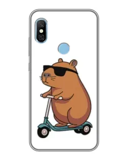 Чехол для Xiaomi Redmi 6 pro с картинкой «Капибара на самокате»