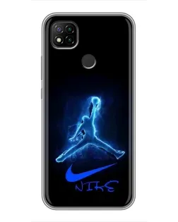 Чохол для Xiaomi Redmi 9c з картинкою «Jordan Neon Blue»